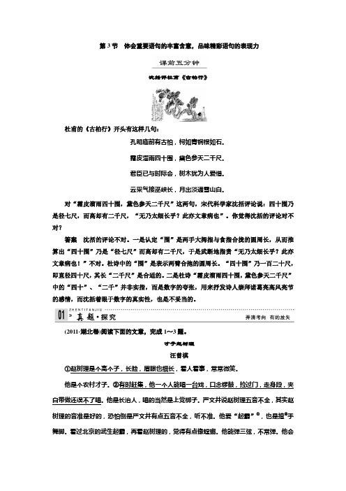 高考语文散文阅读_体会重要语句的丰富含意_品味精彩语句的表现力