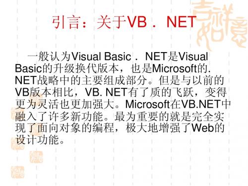 关于VB .NET
