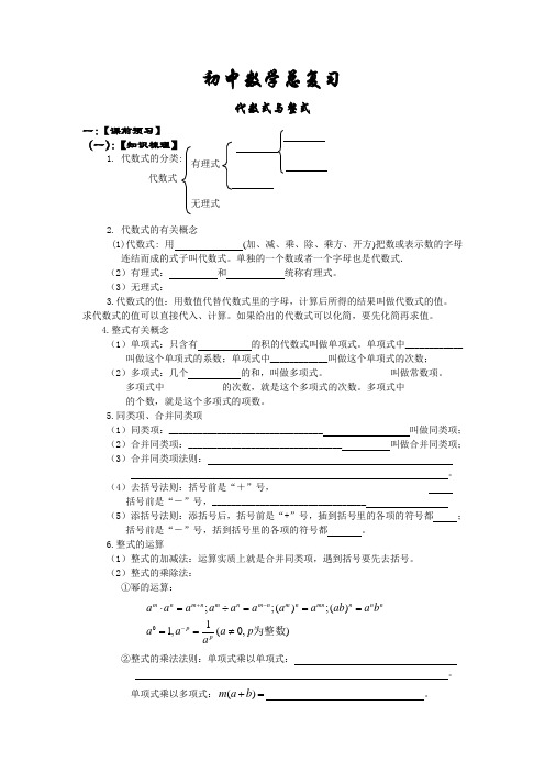 初中数学总复习.代数式与整式doc