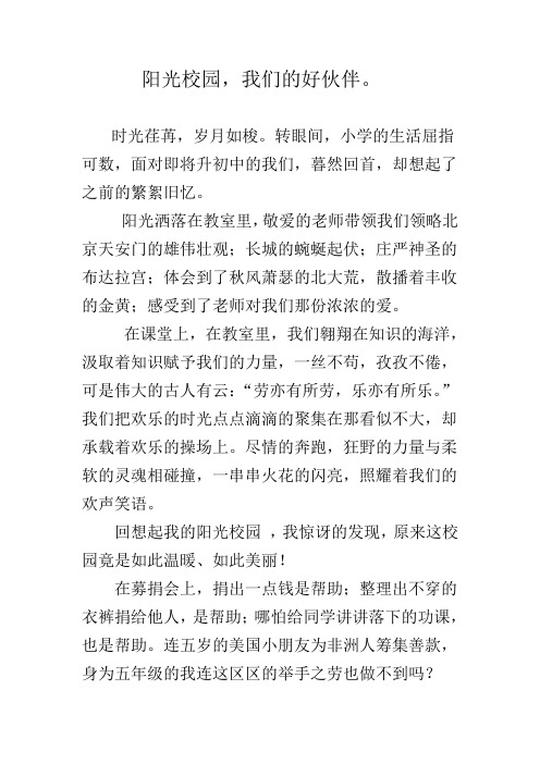 阳光校园伴我成长