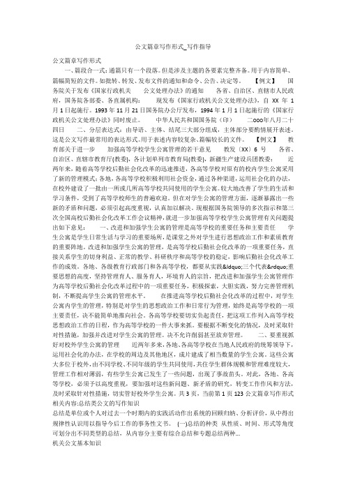 公文篇章写作形式_写作指导