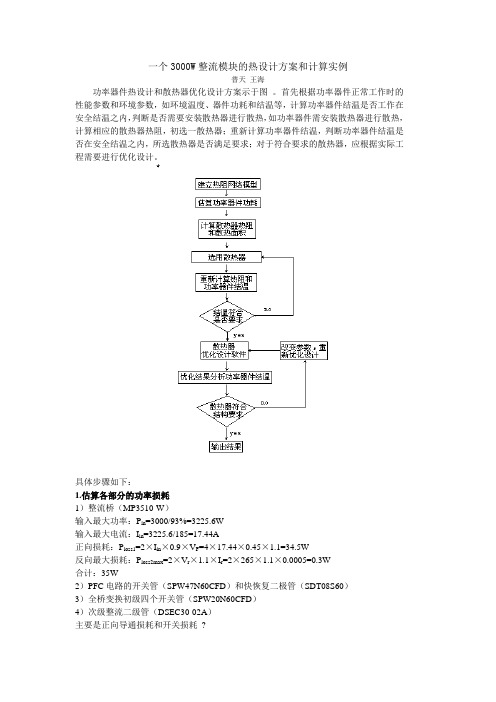 一个3000W整流模块的热设计方案和计算实例