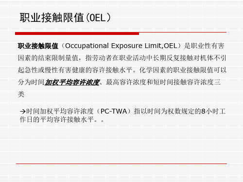 职业接触限值OEL介绍