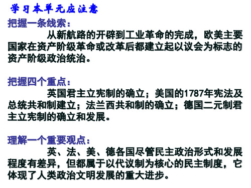 高中历史必修1《近代西方资本主义政治制度的确立与发展第7课 英国君主立宪制的...》1072人教PPT课件