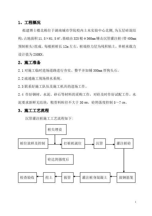 锤击沉管灌注桩施工方案