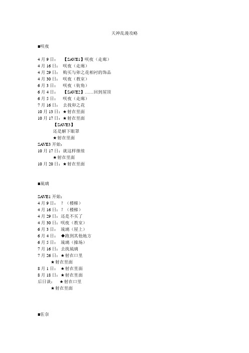天神乱漫攻略