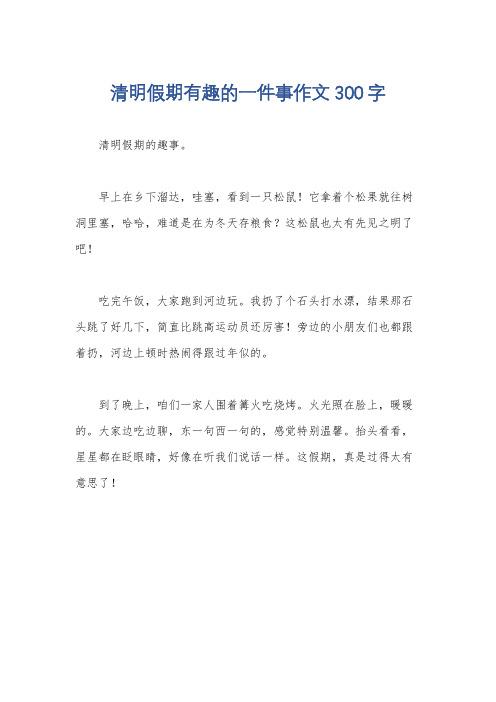 清明假期有趣的一件事作文300字