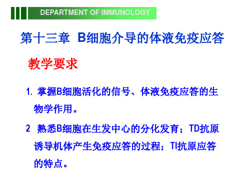 第十三章  B细胞介导的体液免疫应答PPT课件