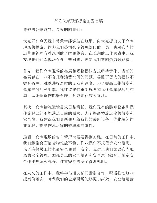 有关仓库现场提案的发言稿