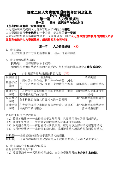 人力资源二级机考复习