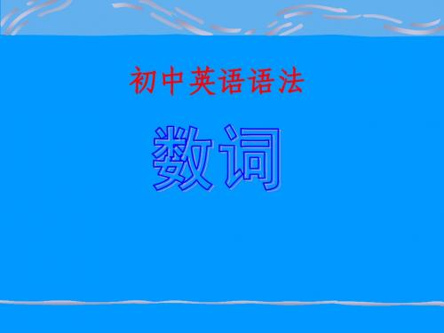 初中语法专题-数词