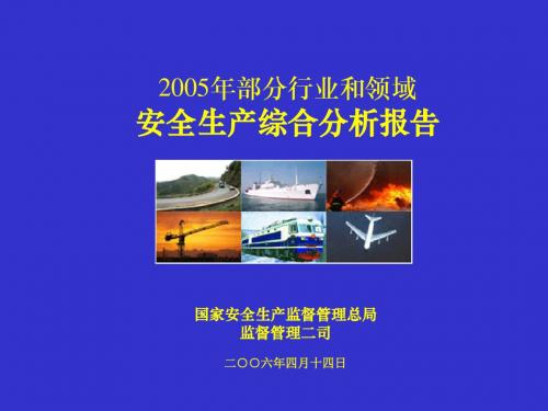 2005年部分行业和领域安全生产综合分析报告 .ppt