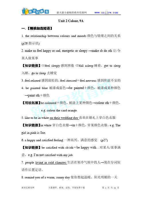 2012年中考英语一轮复习9A Unit2讲解