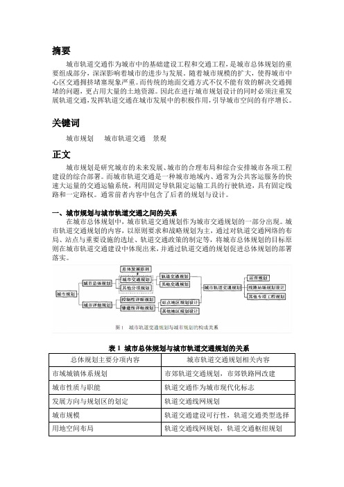 城市规划论文 - 浅论城市规划与城市轨道交通关系及影响和发展