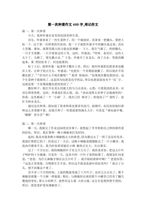 第一次种菜作文400字_周记作文