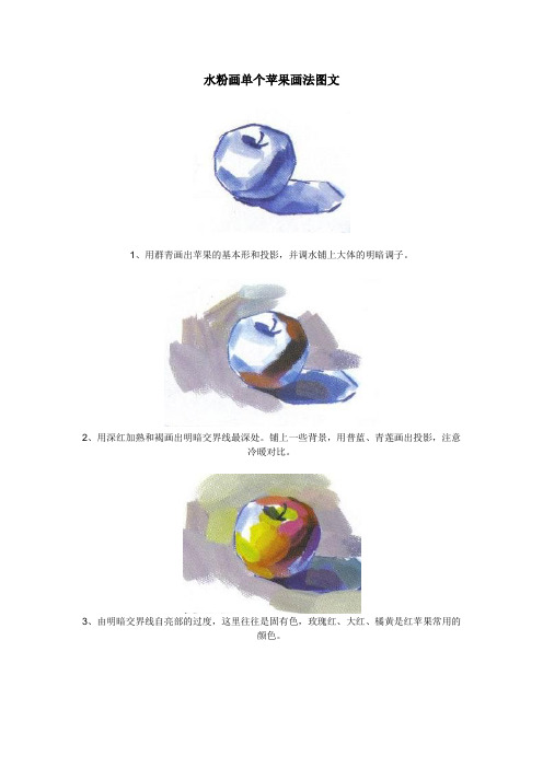 水粉色彩静物画苹果的画法图文-实用.doc