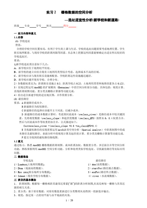 选址适宜性分析(新学校和新道路)