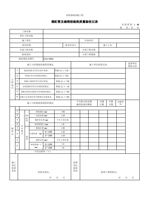 3166倒虹管及涵洞检验批质量验收记录 (3)