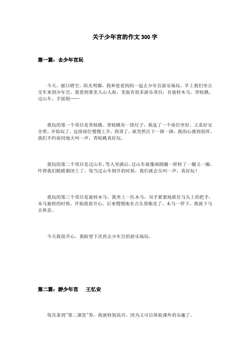 关于少年宫的作文300字