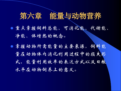 动物营养学 第六章 能量及动物营养