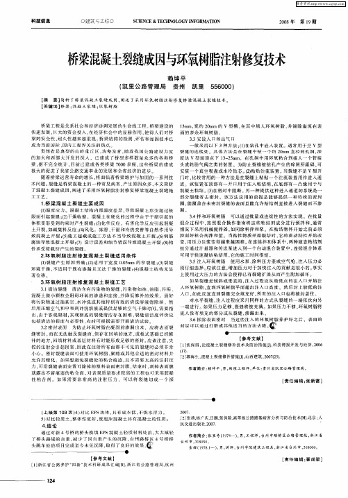 桥梁混凝土裂缝成因与环氧树脂注射修复技术