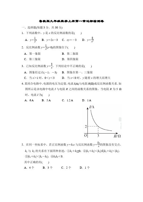 鲁教版九年级数学上册第一章达标检测卷附答案