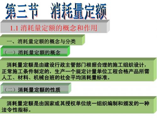 第三节消耗量定额