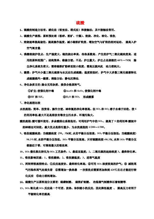 无机化工工艺学期末考试知识总结