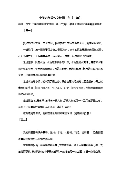 小学六年级作文校园一角【三篇】