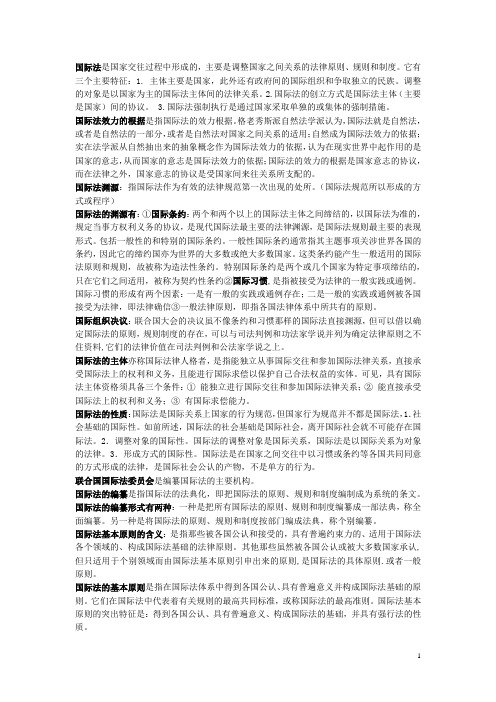 国际法名词解释
