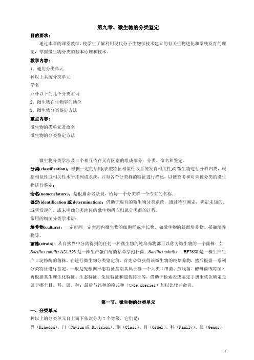 第九章 微生物的分类奠定