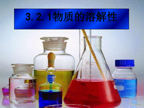 沪教上海版九年级化学上册 3.2溶液——物质的溶解性