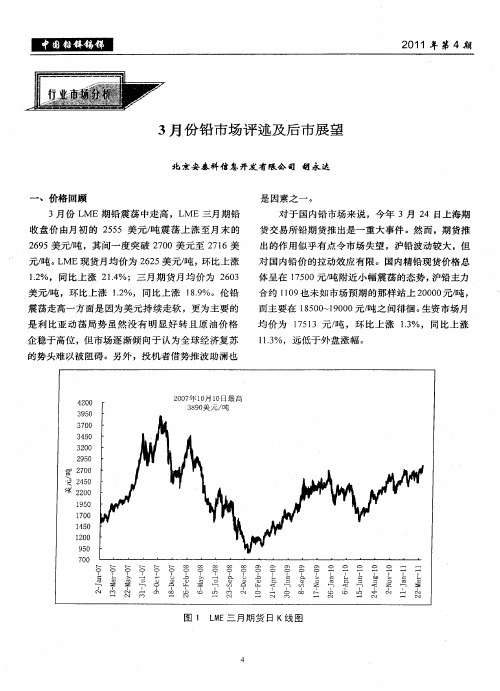 3月份铅市场评速及后市展望