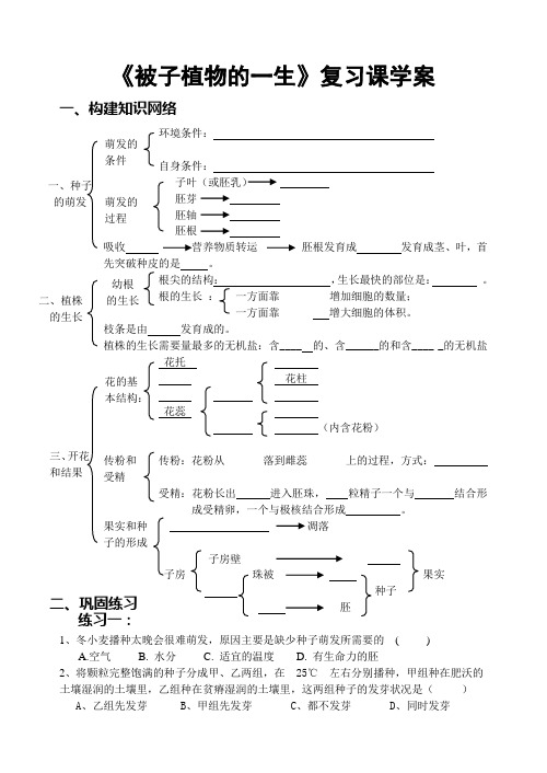 被子植物的一生学案
