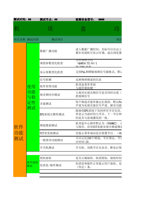 机顶盒功能测试