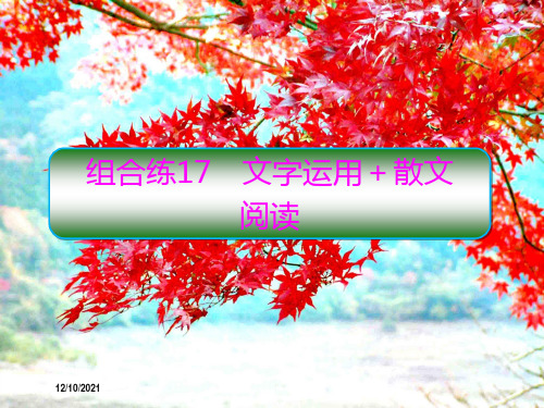 高考语文二轮复习抓分天天练组合练17文字运用散文