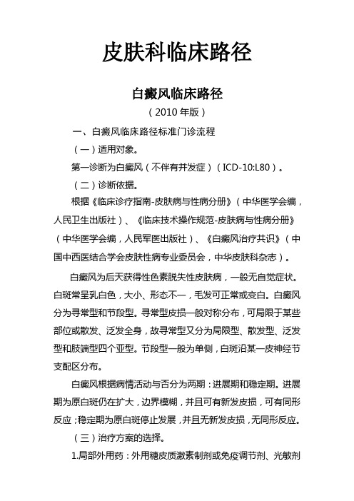 皮肤科临床路径.概论