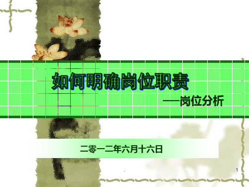 如何明确岗位职责岗位分析PPT课件