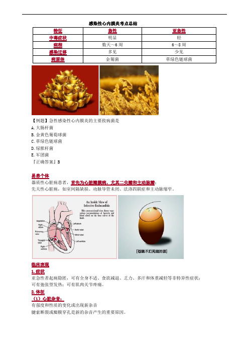 感染性心内膜炎考点总结
