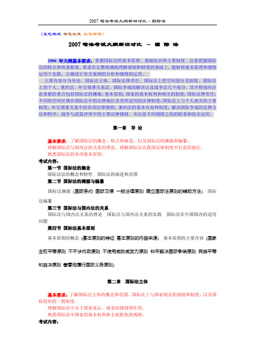07司考大纲新旧对比-国际法(彩色完整版)
