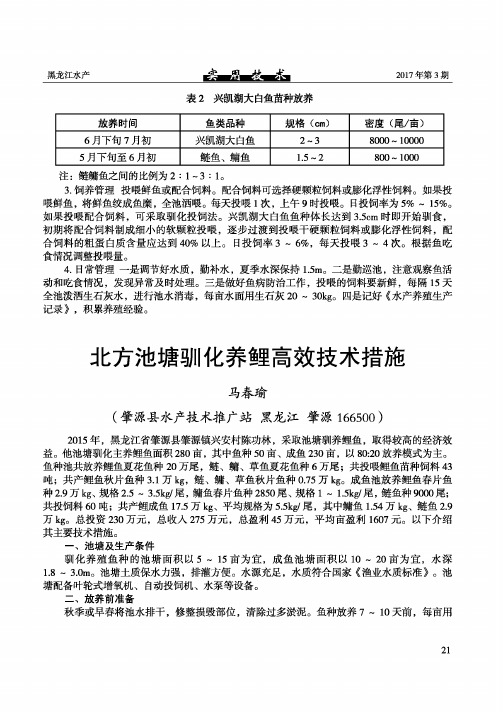 北方池塘驯化养鲤高效技术措施