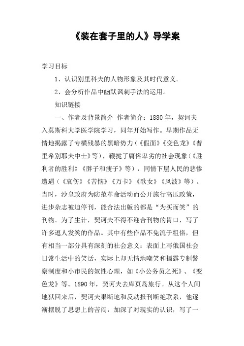 《装在套子里的人》导学案