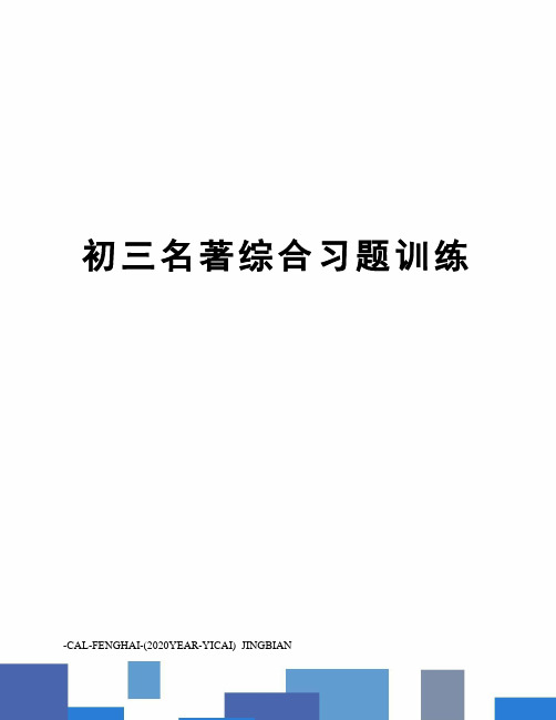 初三名著综合习题训练