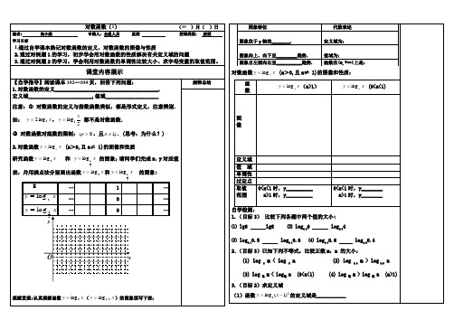 人教B版高中数学必修1-3.2.2对数函数导学案(1)