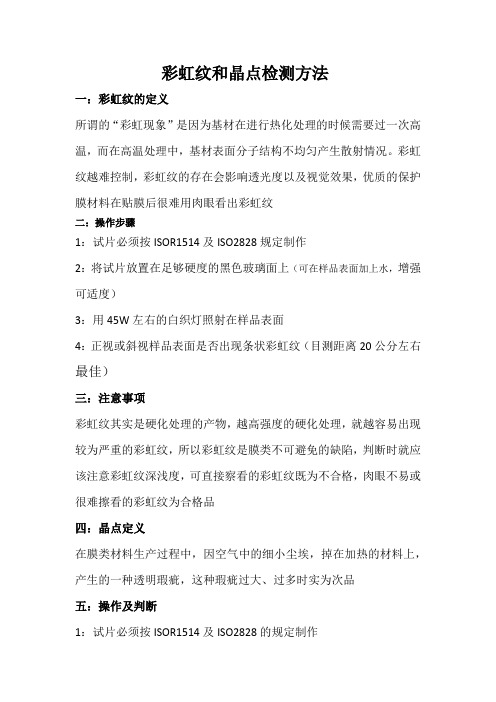 彩虹纹和晶点检测方法