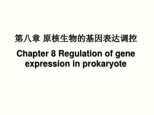 第八章 expression regulation in prokaryote