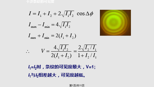 干涉条纹的可见度PPT课件