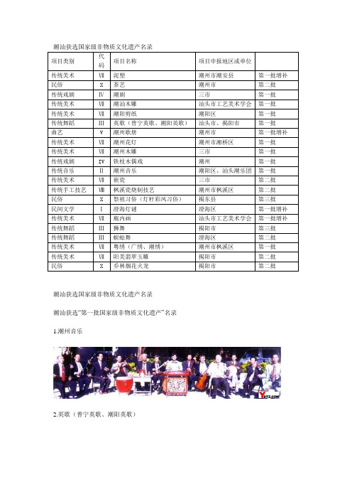 潮汕获选国家级非物质文化遗产名录