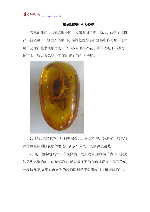 压制琥珀的六大特征