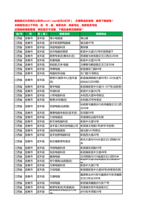 新版江西省宜春市宜丰县电脑工商企业公司名录名单黄页大全37家